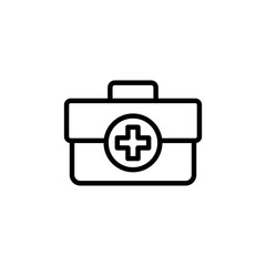 Medical box icon logo design. Medical suitcase sign and symbol. First aid icon