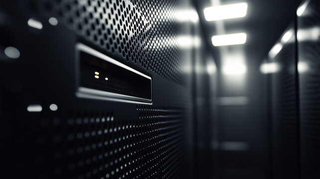 Close-Up of Server Rack in a Modern Data Center.