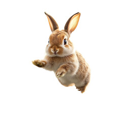 Obraz premium A Bunny Hopping Through a Meadow Isolated on Transparent Background