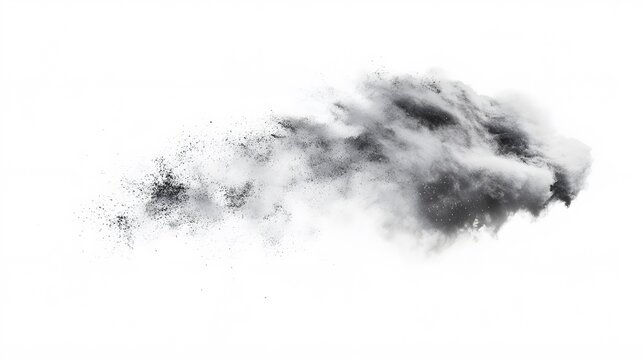 Abstract Smoke Explosion: A dramatic abstract portrayal of a cloud of smoke, its dynamic form and subtle grayscale shades adding a layer of depth and intrigue.