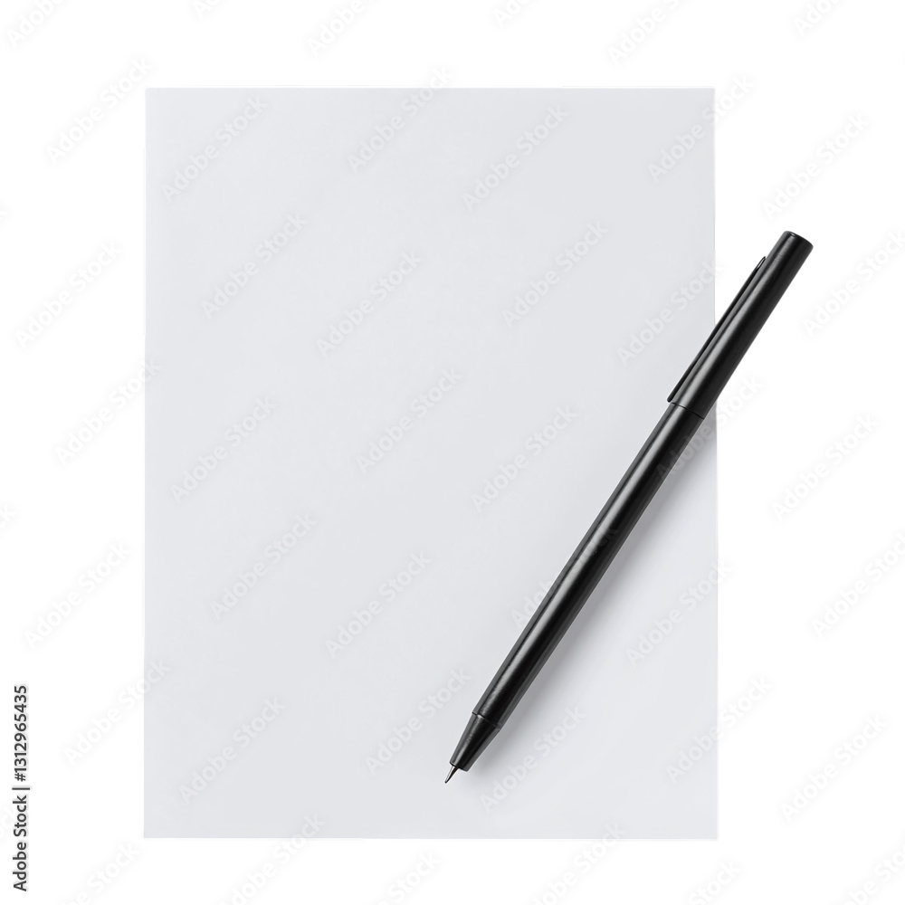 Poster drawing paper with smooth finish isolated on transparent background