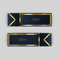 Obraz premium Elegant gold-accented dark banners, grey backdrop, website design