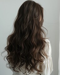 Fototapeta premium background of women fashion with beautiful wavy haircuts creates the elegance of girl Generate AI