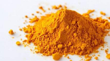 Turmeric Treasure: A vibrant pile of finely ground turmeric, the golden spice prized for its health benefits.