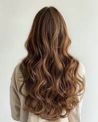 Naklejka premium background of women fashion with beautiful wavy haircuts creates the elegance of girl Generate AI