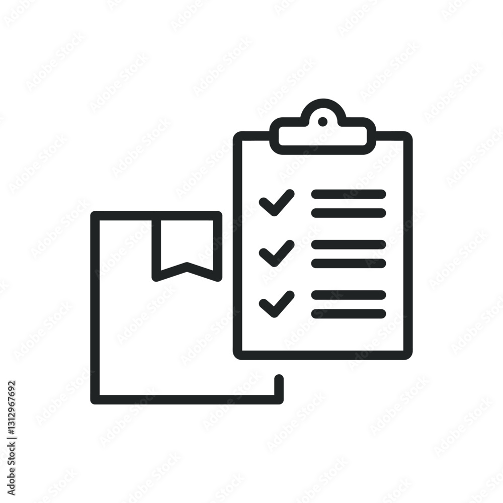 Poster shipping list thin line icons. editable stroke and perfect pixel on transparent background