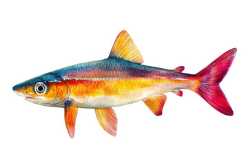 Colorful freshwater fish swimming gracefully in a clear river environment during daylight hours