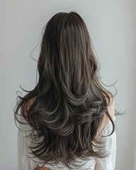 Obraz premium background of women fashion with beautiful wavy haircuts creates the elegance of girl Generate AI