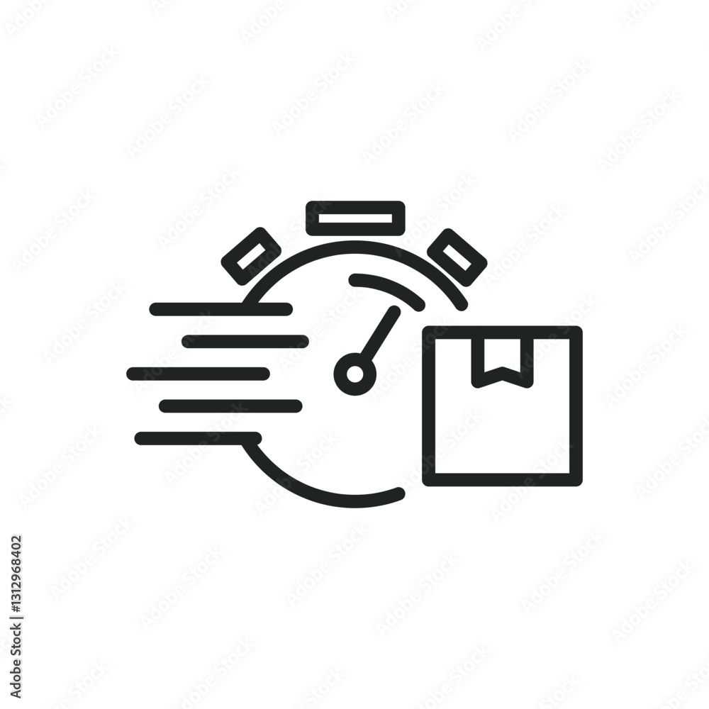 Poster express delivery thin line icons. editable stroke and perfect pixel on transparent background