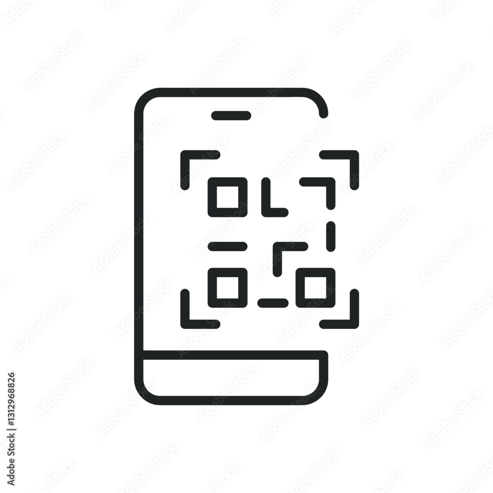 Poster qr code thin line icons. editable stroke and perfect pixel on transparent background