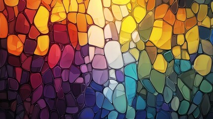 Colorful Abstract Stained Glass Pattern in Vibrant Mosaic Design