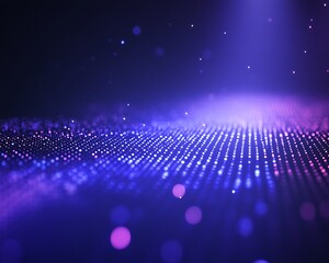 Abstract graphic showing a network of illuminated dots in purple hues