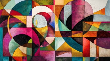 Abstract Geometric Art with Vibrant Colors and Unique Patterns