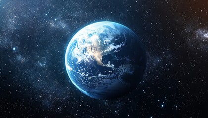 Obraz premium A realistic depiction of planet earth from space showing stars