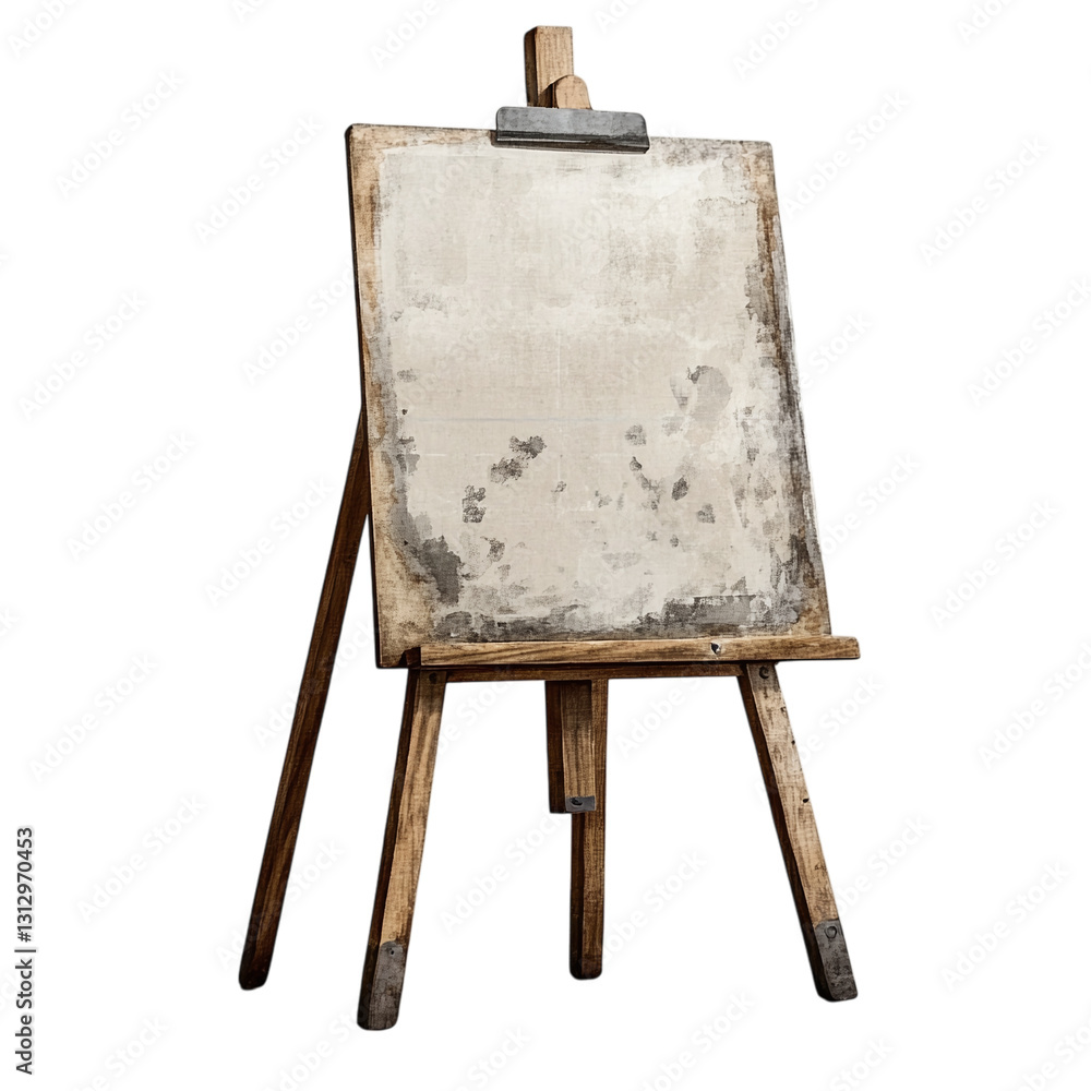 Poster easel with adjustable angle isolated on transparent background