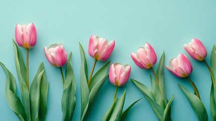 Fototapeta premium Professional Creative Layout of Spring Tulip Flowers