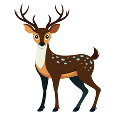 Cartoon Cute Deer Vector Illustration