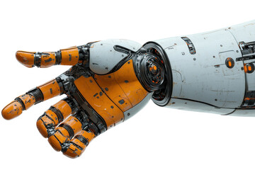 Obraz premium Robotic hand reaching out in a futuristic setting showcasing advanced technology and design
