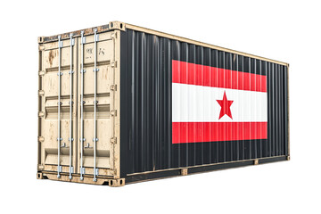 Cargo Container with South Ossetia Flag International Shipping Global Trade