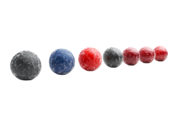 Colorful spheres in a row a vibrant visual display of texture and color