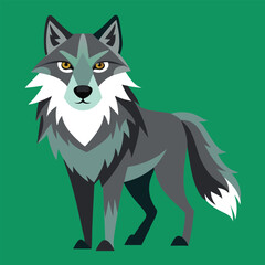 Black and white vector illustration of a wild wolf head, ideal for a tattoo or isolated animal art