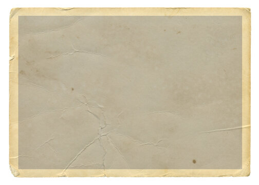 Fototapeta Vintage scalloped edge photo paper on transparent background. Aged and yellowed retro photo.