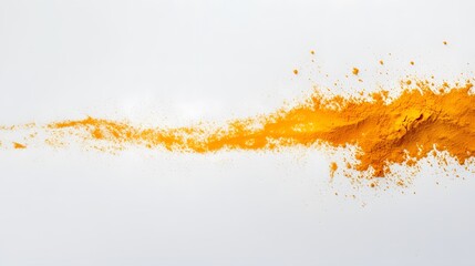 Spice Streak: A dynamic burst of vibrant turmeric powder elegantly streaks across the canvas, its bold color and texture hinting at the potential of culinary and natural wellness experiences.