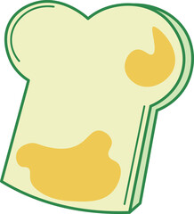 Cartoon Slice of Bread with Butter