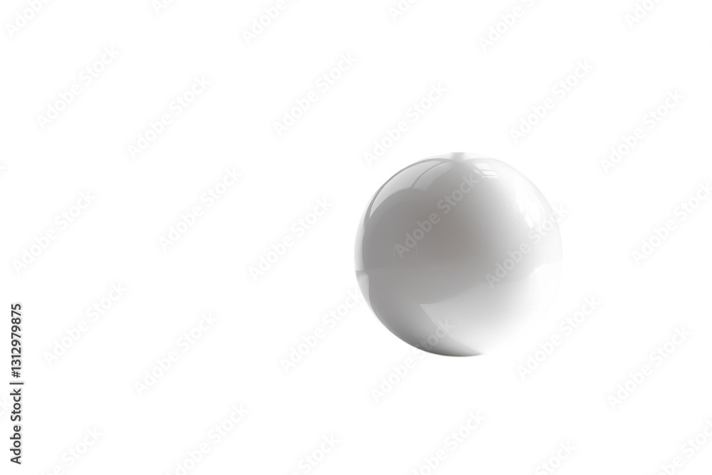 Poster floating white sphere in empty space creates a sense of tranquility and simplicity during a minimali
