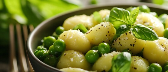 Delicious Gnocchi With Asparagus, Fresh Peas, and Basil - Ideal for Italian Food Blogs