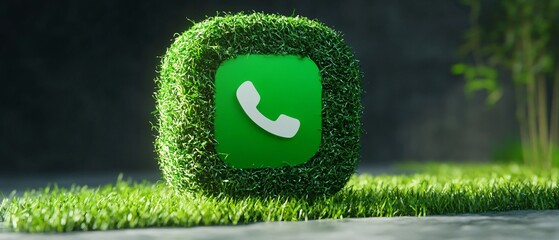 Professional Green WhatsApp Call Icon for Messaging App Communication