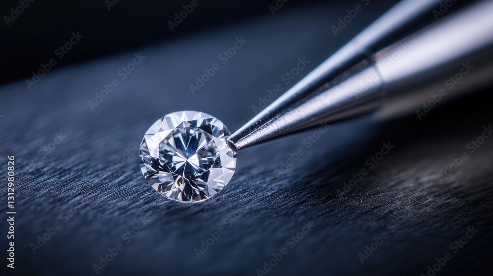 Poster lab-certified diamond resting on an official grading report with precise details.