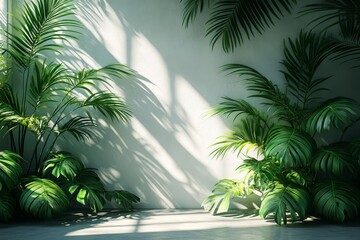 Fototapeta premium Tropical Plants in a Stylish Interior Setting