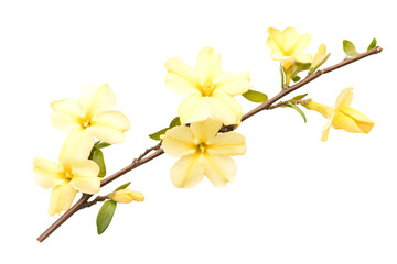 Obraz premium Delicate pale yellow flowers blooming on a branch springtime beauty nature's gentle touch