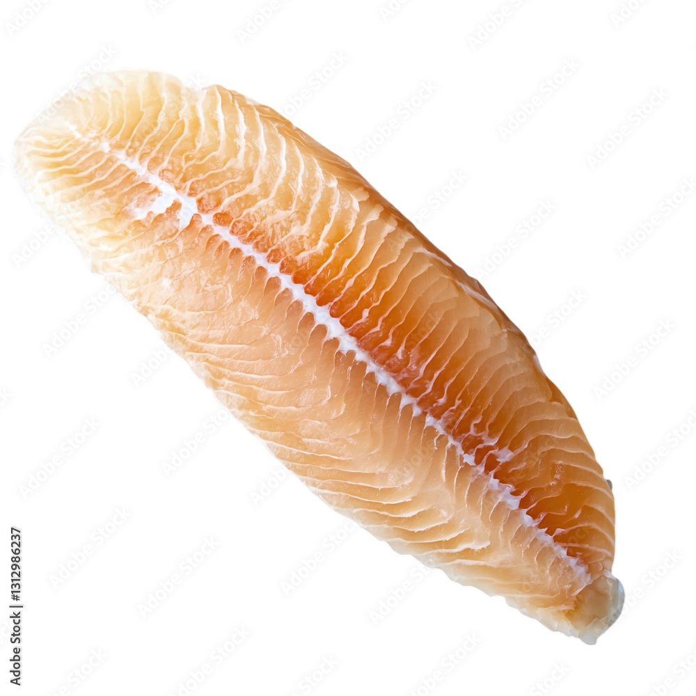 Poster fish fillet with flaky texture isolated on transparent background