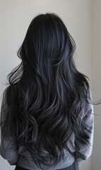 Fototapeta premium background of women fashion with beautiful wavy haircuts creates the elegance of girl Generate AI