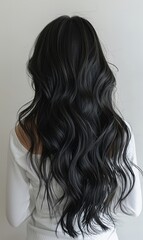 Fototapeta premium background of women fashion with beautiful wavy haircuts creates the elegance of girl Generate AI