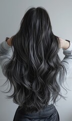 Naklejka premium background of women fashion with beautiful wavy haircuts creates the elegance of girl Generate AI