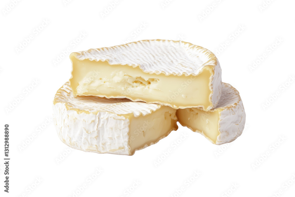 Aufkleber three slices of cheese with one slice missing, isolated