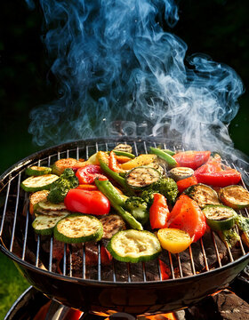 Vegetales en una parrilla