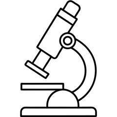 Line Art Compound Microscope Vector Illustration – Clipart & Cartoon Design,  Minimalist line art microscope vector—perfect for science, lab, research, and education clipart needs.