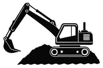 High-quality excavator silhouette vector art illustrations for microstock and graphic design needs.