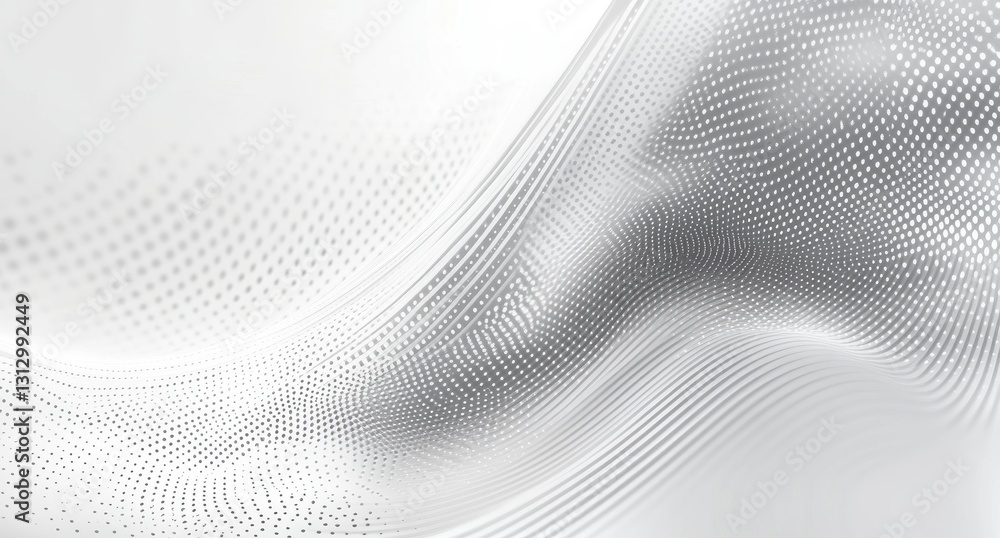 Poster elegant abstract background with soft wave patterns and subtle dot textures in a light grey color sc