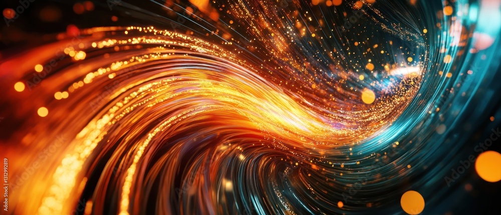 Poster vibrant swirls of light and color creating dynamic motion