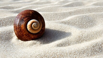 Stunning Seashell on Sandy Beach Summer Background