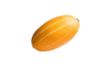 Large orange squash with a green stripe, isolated