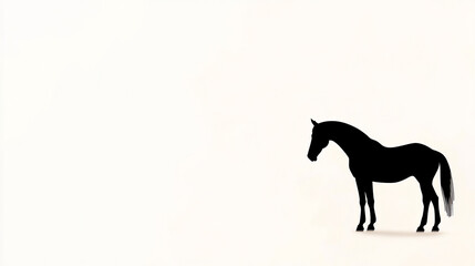 Fototapeta premium natural light p A simple silhouette of a hors