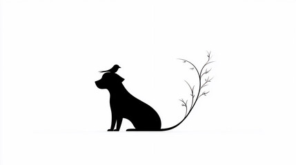 natural light p A simple silhouette of a dog