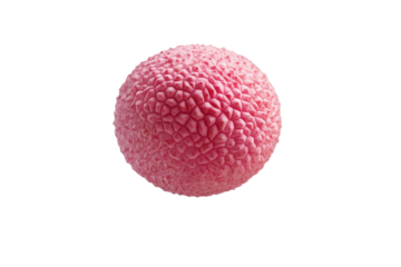Pink fruit with a rough texture, isolated