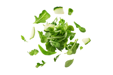 Pile of greens with a few pieces missing, isolated